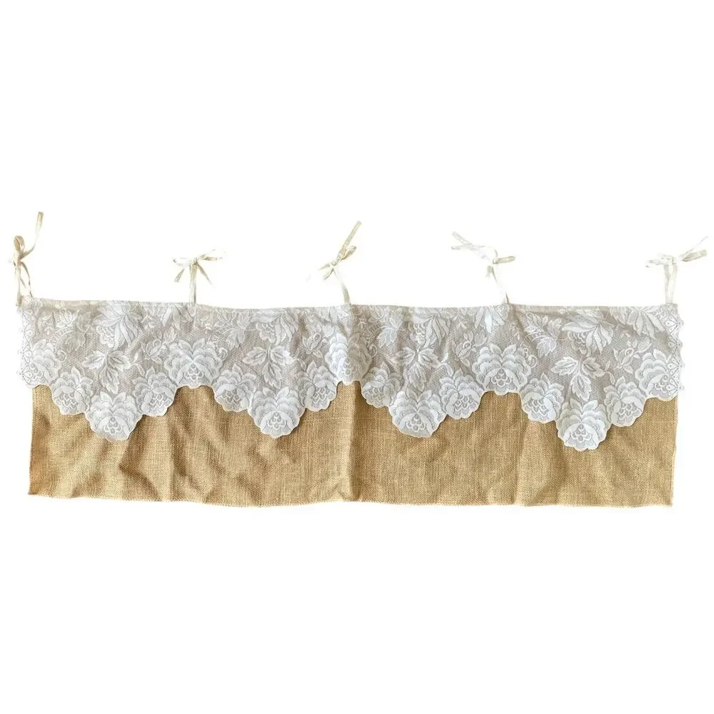 Romantic Lace Rustic Burlap Curtain Valance 53
